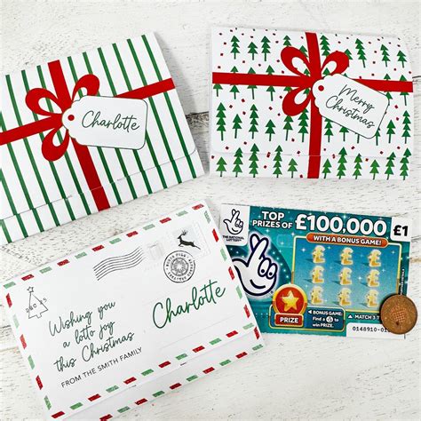 Personalised Christmas Scratch Card Holder Lottery Ticket Wallet