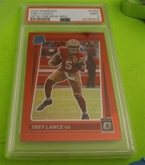 Trey Lance Donruss Optic Preview Red Prizm Rookie P Psa Mint