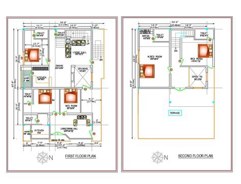 3 Bhk Autocad House Plan Dwg File Cadbull Images