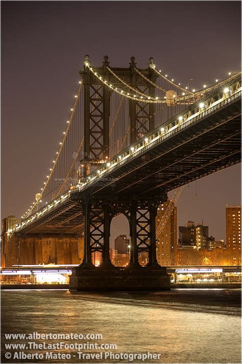 Manhattan Bridge by night, New York. | Fotos de ciudades, Ilustración ...