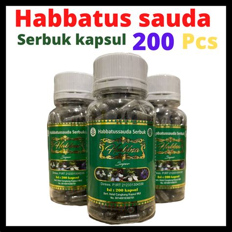 Habbatus Sauda Serbuk Kapsul Black Seed Powder Capsule Biji