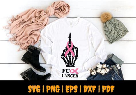 Breast Cancer SVG Middle Finger SVG Fuck Cancer SVG Funny Etsy Canada