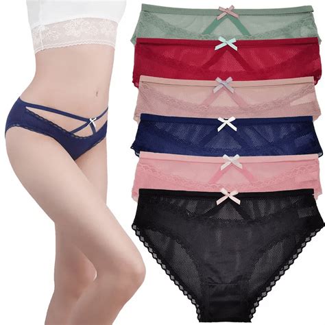 6 Pack Women S Lace Bikini Panties Sexy Panty Underwear Medium