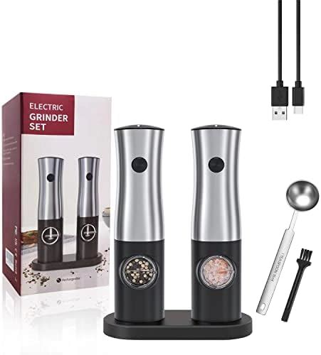 Amazon Electric Salt And Pepper Grinder Set Usb Rechargeable Led