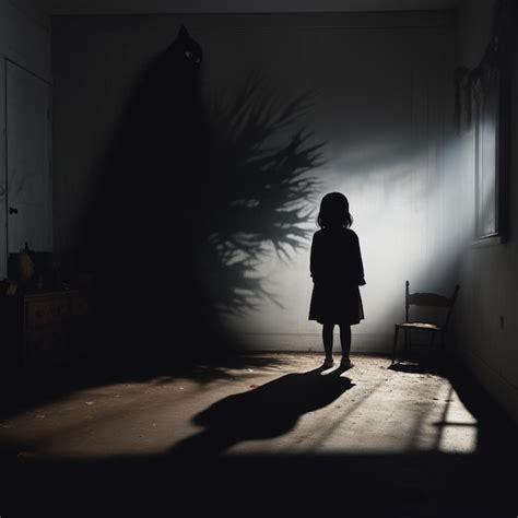 Premium Photo | Arafed image of a person standing in a dark room with a ...