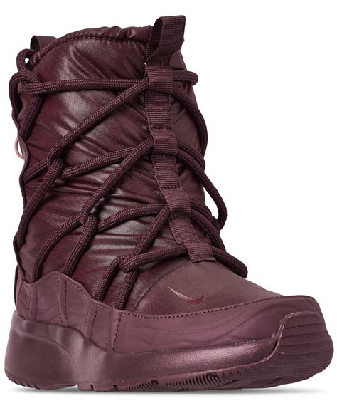 Nike Synthetic Tanjun High Rise Sneaker Boots In Burgundy Purple Lyst