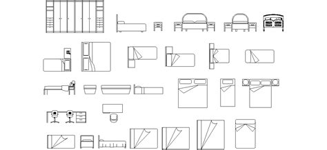 Yatak odası tefrişleri autocad yatak odası çizimleri mimari yatak