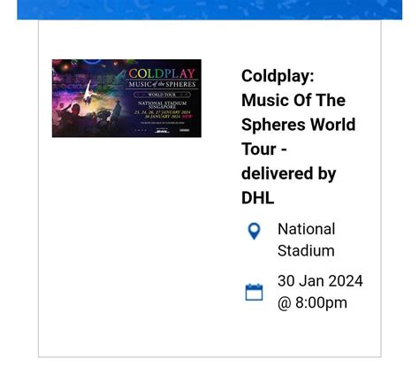 Coldplay Tickets, Tickets & Vouchers, Event Tickets on Carousell