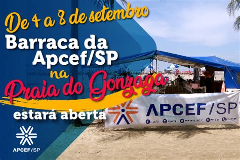 APCEF SP Barraca da Apcef SP na praia do Gonzaga estará aberta de 4 a