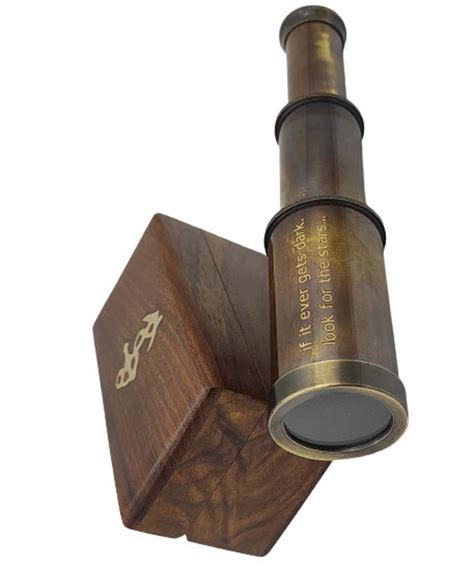 Personalized Telescopenautical Brass Telescope Wwooden Box Etsy