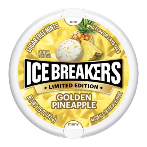 Ice Breakers Limited Edition Golden Pineapple Sugar Free Mints Puck