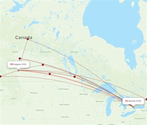 All flight routes from Calgary to Toronto, YYC to YYZ - Flight Routes