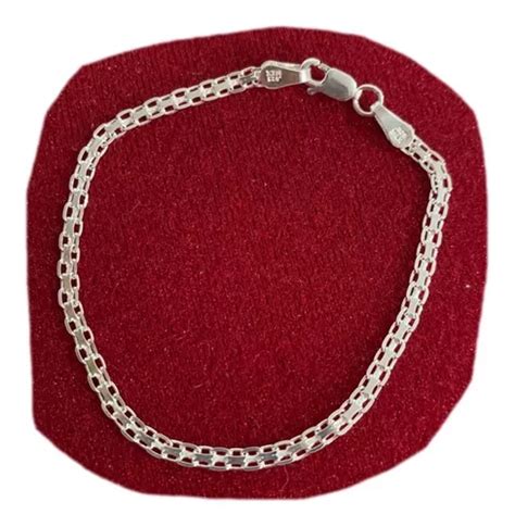 Pulsera De Plata Fina Modelo Cubana Barbado Mm Env O Gratis