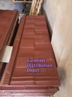 Red Eurotiles Stone Coated Steel Shingle Roof Tiles In Accra