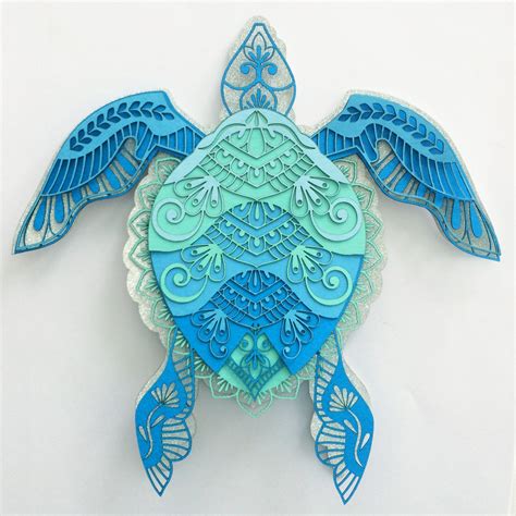 Svg Digital Cut Or Print Files Sea Turtle Multi Layer Art