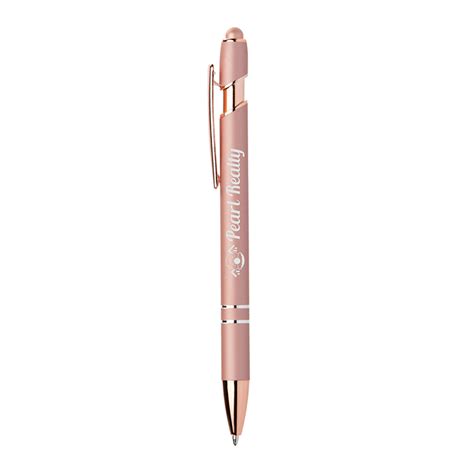 Ellipse Softy Rose Gold Trim Metallic Pen With Stylus Show Your Logo