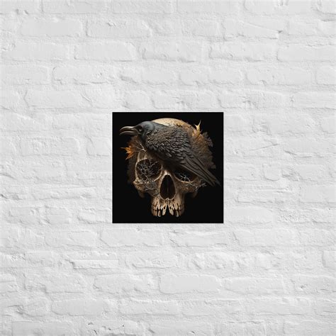 Skull & Raven Art Print Animal Art Instant Digital - Etsy