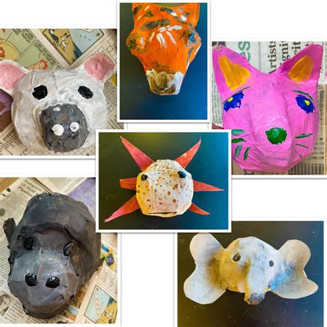 Endangered Paper Mache Animal Masks | Paper mache animals, Animal masks ...