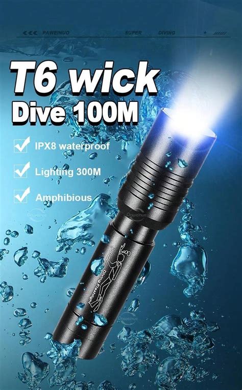 Super Bright Mini Portable T High Power Diving Flashlight Ipx