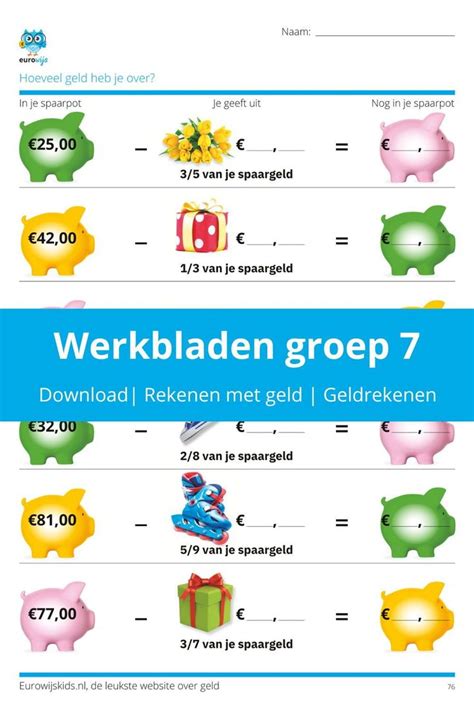 Eurowijs Gratis Werkbladen Basisonderwijs Thuisonderwijs Geld