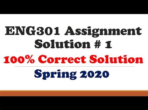 Eng Assignment Solution Spring Youtube