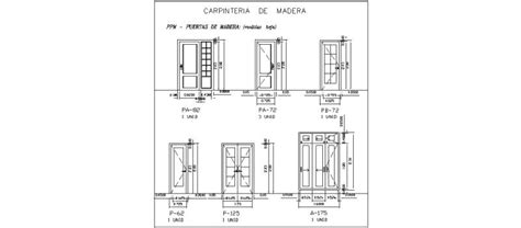 Bloques Autocad Gratis De Puertas En Alzado Para Memoria De Carpinter A