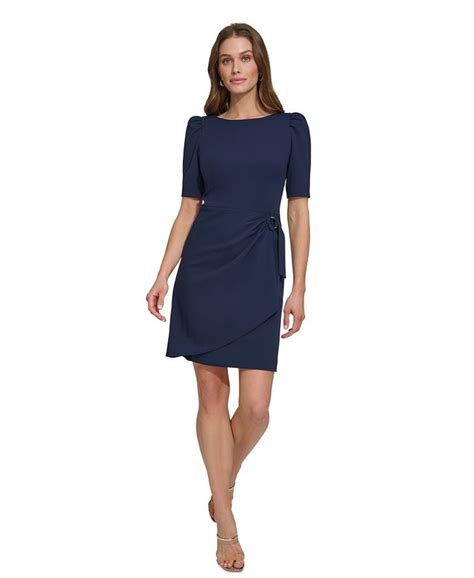 Dkny Womens Puff Sleeve Scuba Crepe Sheath Dress Macys