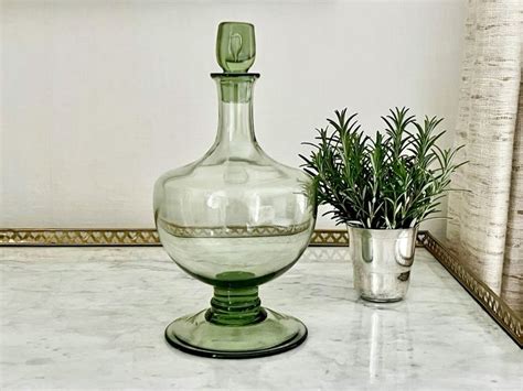 Art Deco Whitefriars Green Decanter By William Wilson