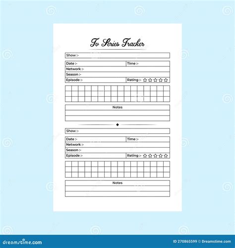 TV Series Tracker KDP Interior Journal Template. daily TV Series ...