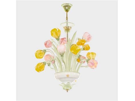 Renoir Tulipani Deluxe Murano Glass Chandelier By Sogni Di Cristallo