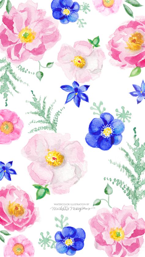 Watercolor Flowers Wallpaper - WallpaperSafari