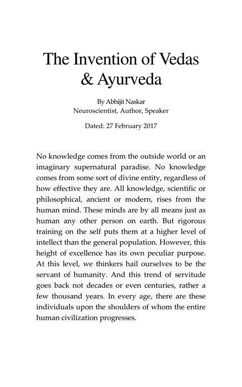 (PDF) The Invention of Vedas and Ayurveda