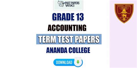 Ananda College Grade Accounting Term Test Papers