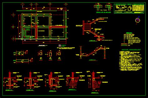 Cimentacion Y Armado De Castillos En Dwg Kb Librer A Cad