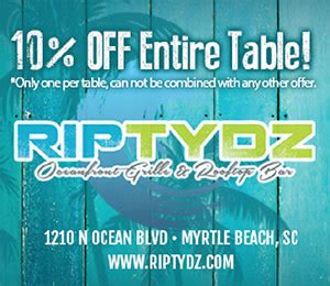 RipTydz Oceanfront Grille & Rooftop Bar - Myrtle Beach Golf Passport