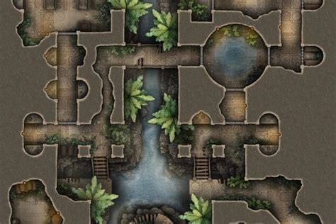 Free Ttrpg Battlemap Ruined City Of Chained Horror Seafoot Games