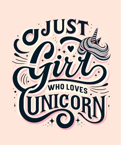 Magical Unicorn Love Text Design Juste Une Fille Qui Aime Psd Premium