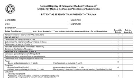 Download Nremt Skills Sheets For Nremt Test Prep Vive Cpr