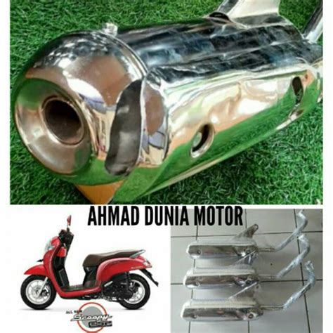 Jual Knalpot Senapot Racing Honda Scoopy Full Crome Tameng Knalpot