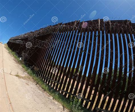 US - Mexico Border Fence in Nogales, Arizona Stock Image - Image of ...