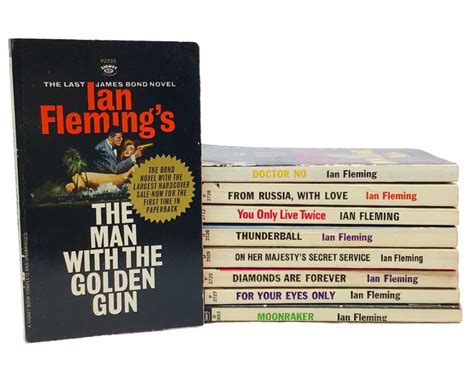 Vintage Ian Flemings James Bond PB Book Lot 9 Of Dr No Goldfinger Man