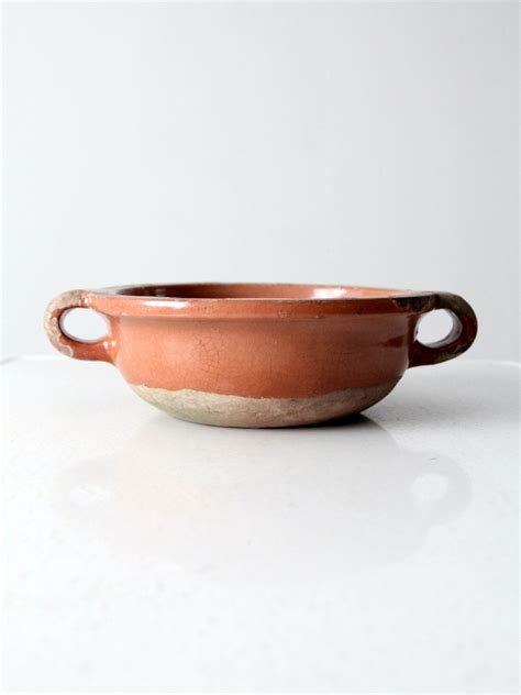 Antique Pottery Bowl With Handles - Etsy