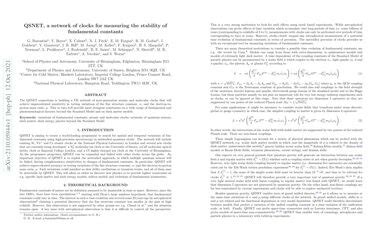 QSNET A Network Of Clocks For Measuring The Stability Of Fundamental