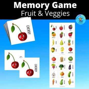 Fruit And Veggies Memory Game By Edutime Teachers Pay Teachers