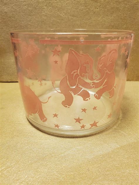 Ice Tub 1950s Hazel Atlas Pink Elephants And Stars Very Rare 55x4 In 4652910684