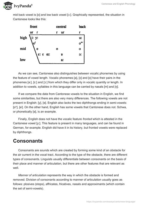 Cantonese and English Phonology - 2781 Words | Essay Example