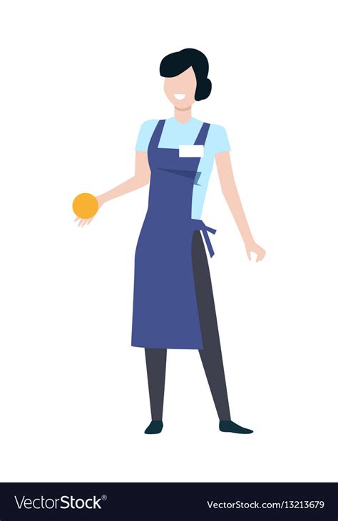 Shop Assistant Woman Character Royalty Free Vector Image