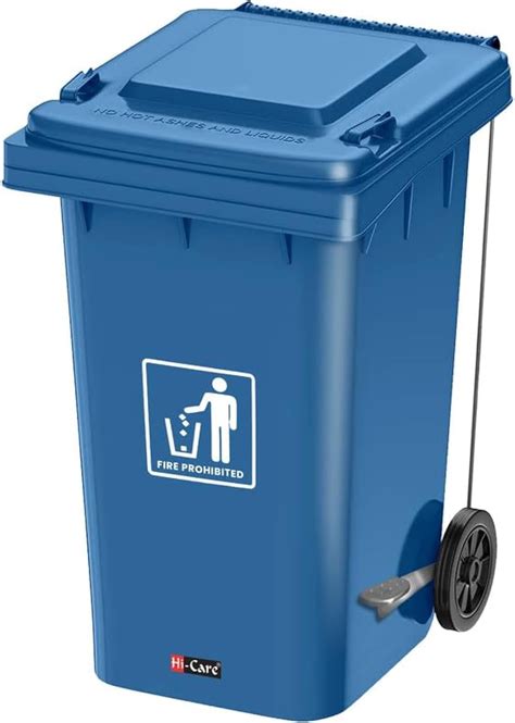 Hi Care Plastic Garbage Bin Litre With Wheel And Pedal Heavy Duty