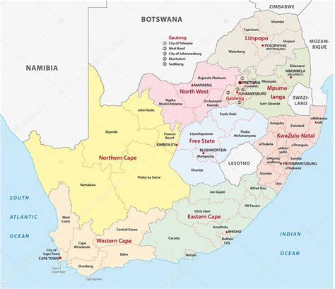 South Africa Capital Cities Map