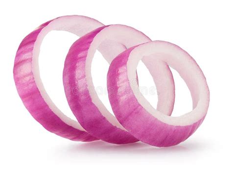 Purple Onion Rings Isolated on a White Background Stock Photo - Image ...